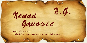Nenad Gavović vizit kartica